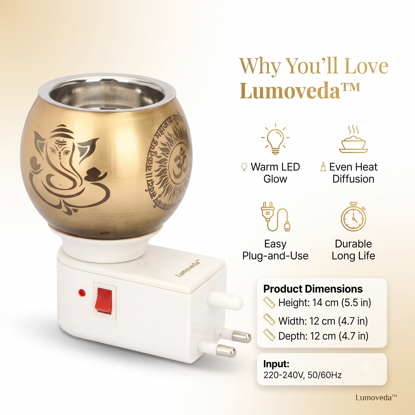 Spiritual Glow Lamp | Electric Kapoor Burner & Decorative Night Light