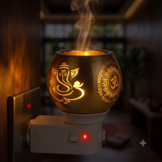 Electric Kapoor Burner with Ganesha & Om | Night Lamp that Removes Negativity
